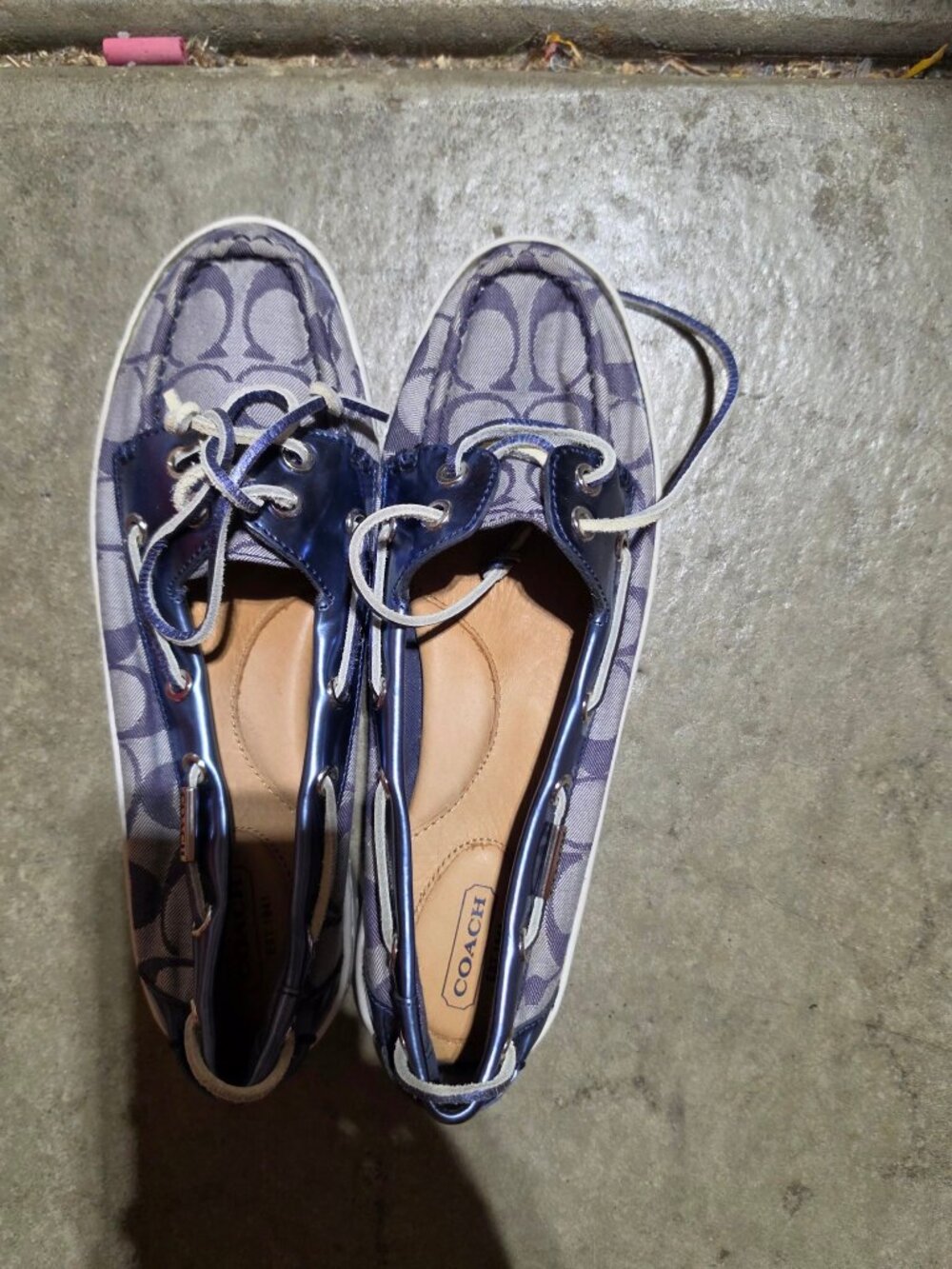 Coach Richelle Rainey Top Sider Boat Shoes Womens 8.5 Navy New Vintage